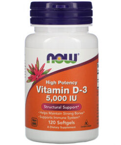 Now Витамин D-3 5000 МЕ 120 softgels
