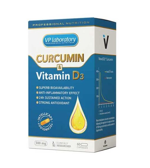 Vplab Curcumin & Vitamin D3 60 капсул